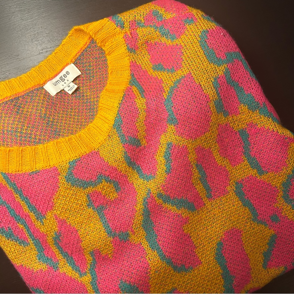 Super fun cheetah print knitted sweater